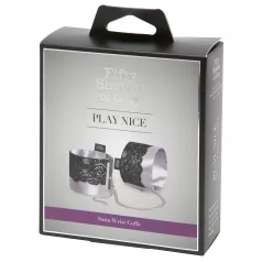 Fifty Shades of Grey - handbojor i satin - silver