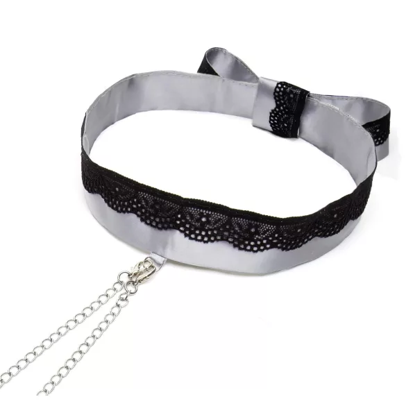 Fifty Shades of Grey - bröstvårtklämma med halsband - silver