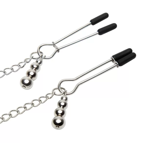 Fifty Shades of Grey - bröstvårtklämma med halsband - silver