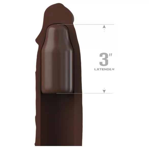 Pipedream - X-TENSION Elite 3 - penishylsa med testikelring (brun)