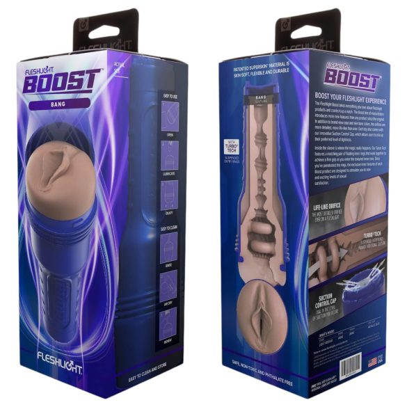 Fleshlight Boost Bang - realistisk vagina masturbator - naturfärg