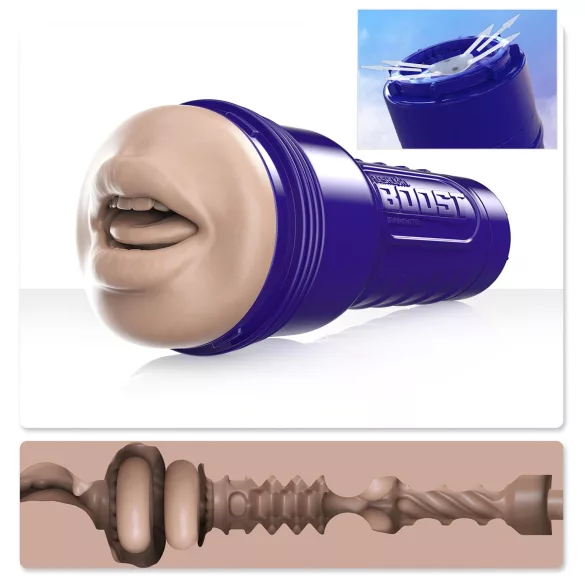 Fleshlight Boost Blow - realistisk mun onanator - naturfärg