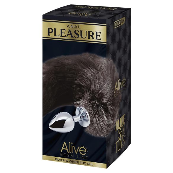 Alive Anal Plug - medelstor analplugg med rävsvans - silver