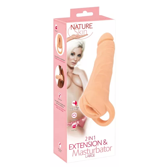 Nature Skin - masturbator och penisfodral - 23cm - natur