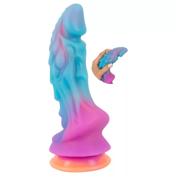 Beasty Cocks - dildo med utomjordiskt tema - silikon - blå/orange