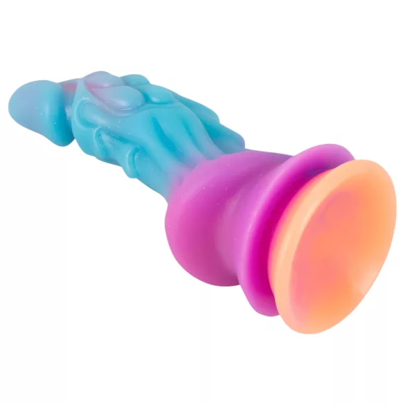 Beasty Cocks - dildo med utomjordiskt tema - silikon - blå/orange