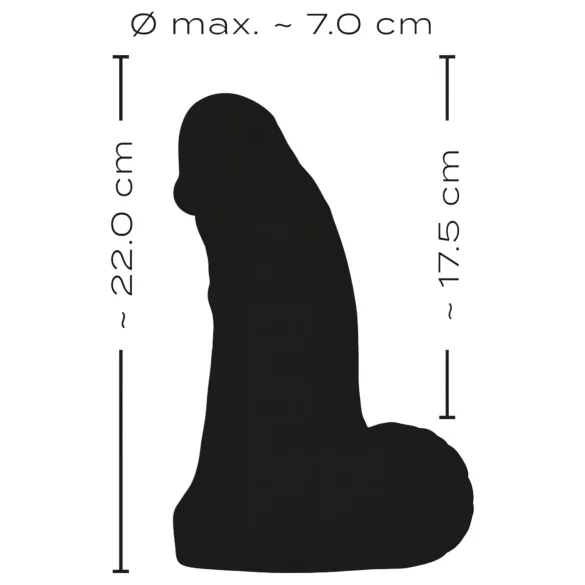 Realistixxx - Dildo med pung - realistisk storlek 22 cm - svart