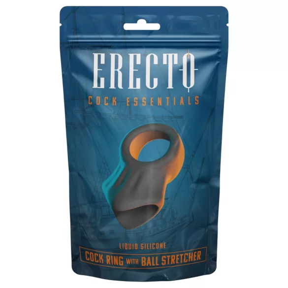 Erecto - penisring med pungsträckare - svart