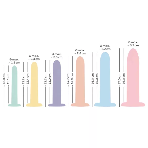 You2Toys - Six in a Row - dildo‑träningsset - 6 st (färgglada)