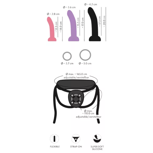 You2Toys - strap-on dildo set - svart