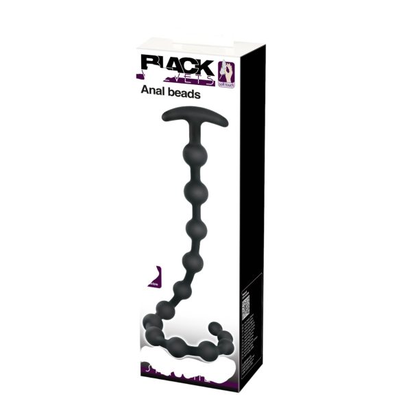 Black Velvets - analdildo med pärlor - svart