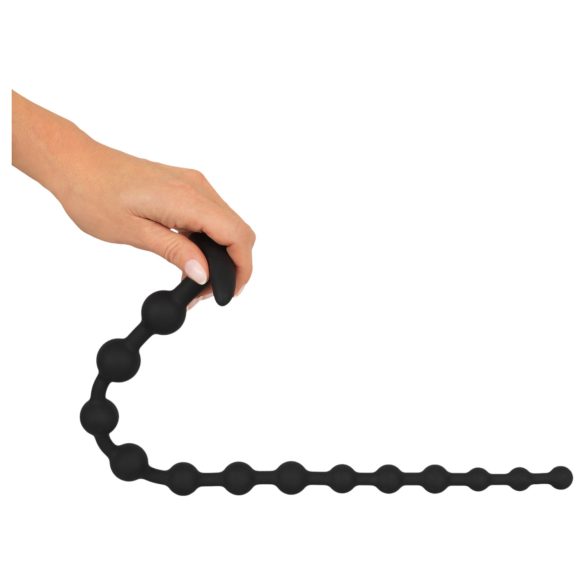 Black Velvets - analdildo med pärlor - svart