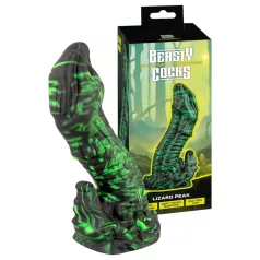 Beasty Cocks - dildo ödlepenis - silikon grön/svart