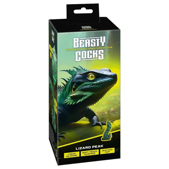 Beasty Cocks - dildo ödlepenis - silikon grön/svart
