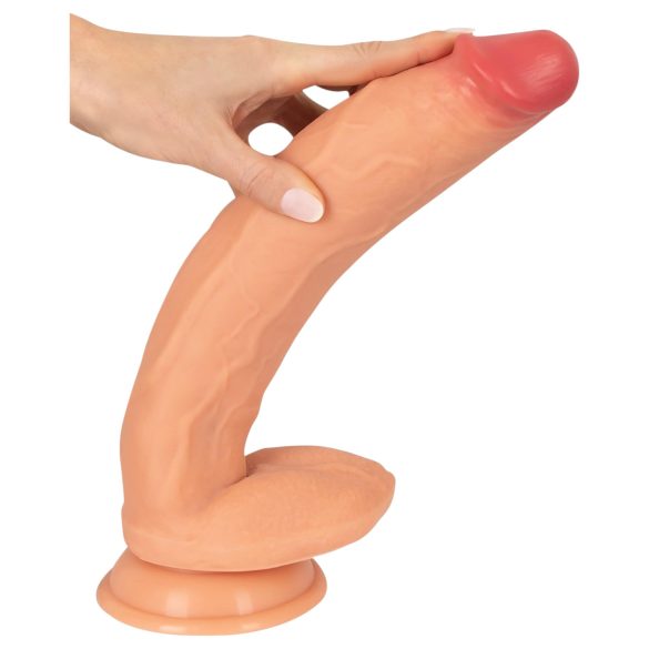 Realistixxx Real Giant - realistisk dildo med pung - extra stor - naturfärg