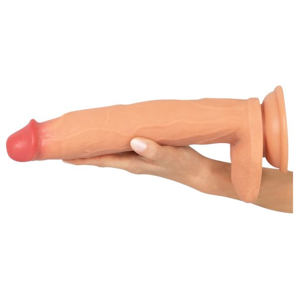 Realistixxx Real Giant - realistisk dildo med pung - extra stor - naturfärg