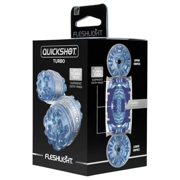 Fleshlight Quickshot Turbo - resvägsmasturbator - blå