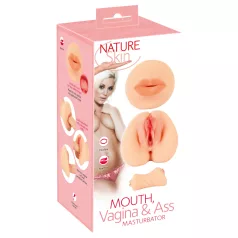 Nature Skin - vagina- och munmasturbator (naturfärg)