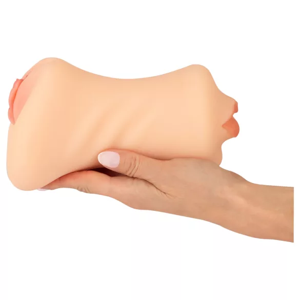 Nature Skin - vagina- och munmasturbator (naturfärg)