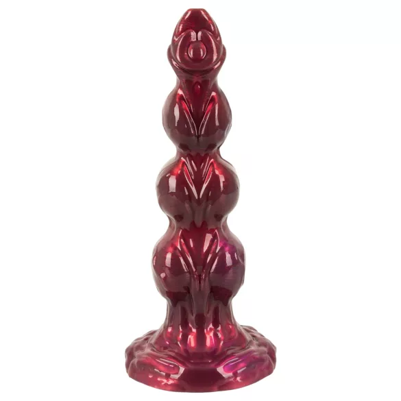 Beasty Cocks - Varulv-Willie dildo med sugkopp - vinröd (21 cm)