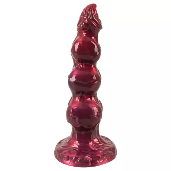 Beasty Cocks - Varulv-Willie dildo med sugkopp - vinröd (21 cm)