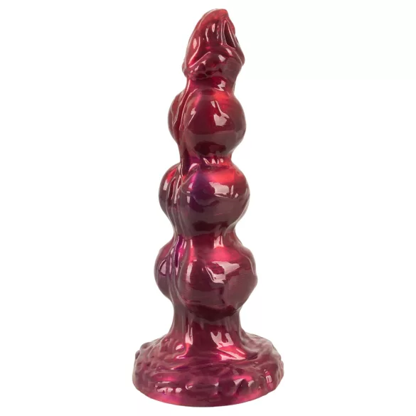 Beasty Cocks - Varulv-Willie dildo med sugkopp - vinröd (21 cm)