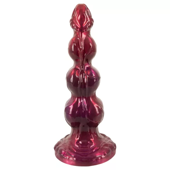 Beasty Cocks - Varulv-Willie dildo med sugkopp - vinröd (21 cm)