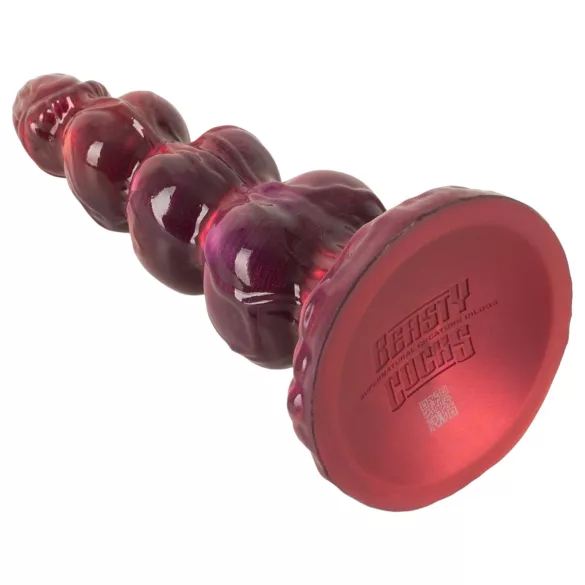Beasty Cocks - Varulv-Willie dildo med sugkopp - vinröd (21 cm)