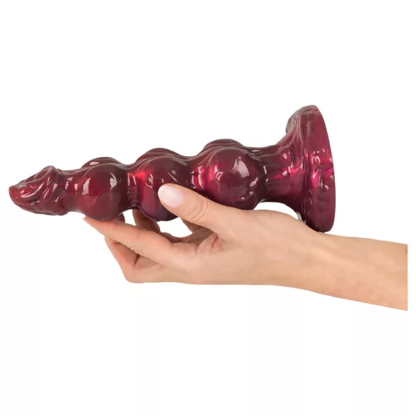 Beasty Cocks - Varulv-Willie dildo med sugkopp - vinröd (21 cm)