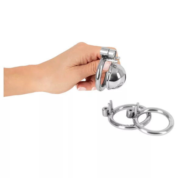fetish collection - mini penisbur med 3 utbytbara testikelringar (silver)
