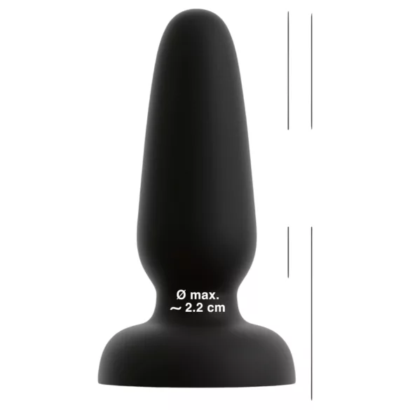 Black Velvets - silikon analplugg med sugkopp (svart) - S