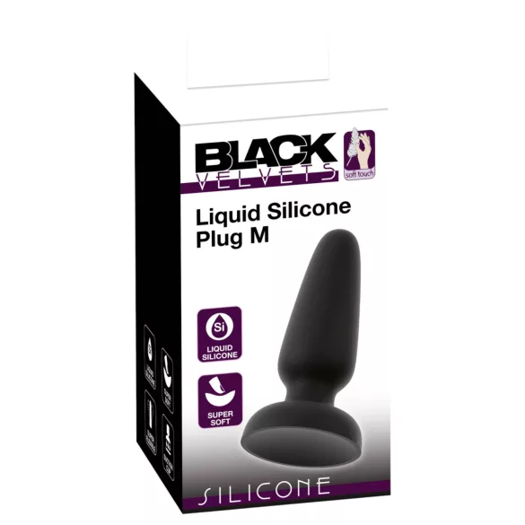 Black Velvets - silikon analplugg med sugkopp (svart) - M