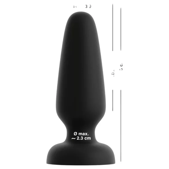 Black Velvets - silikon analplugg med sugkopp (svart) - L