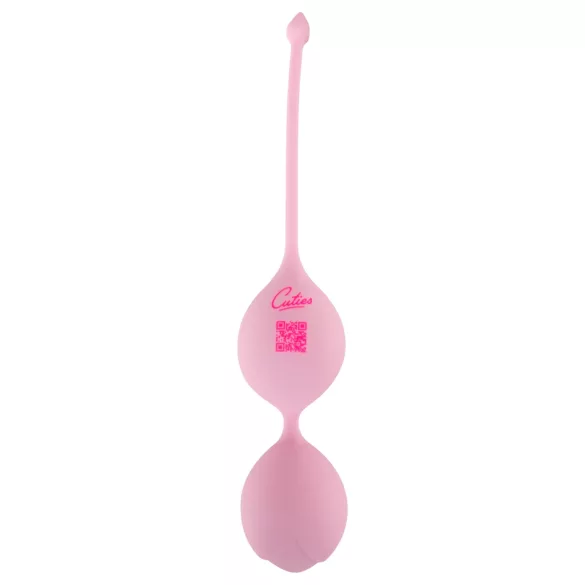 Cuties - dubbelkulig gummiklädd geishakula i silikon (rosa)