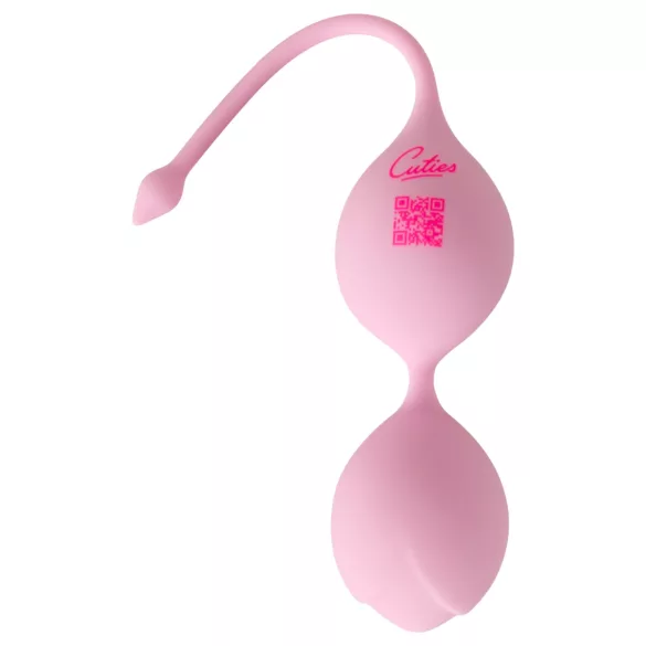 Cuties - dubbelkulig gummiklädd geishakula i silikon (rosa)
