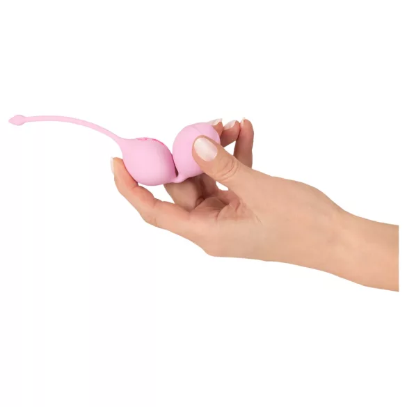 Cuties - dubbelkulig gummiklädd geishakula i silikon (rosa)