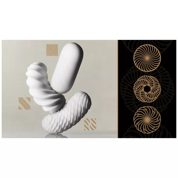 TENGA 3Dx Zen - 3D-mönstrad masturbator (vit)