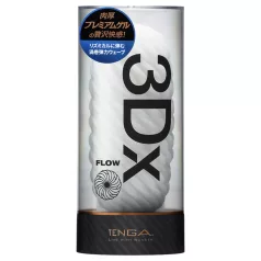 TENGA 3Dx Flow - vågmönstrad masturbator (vit)