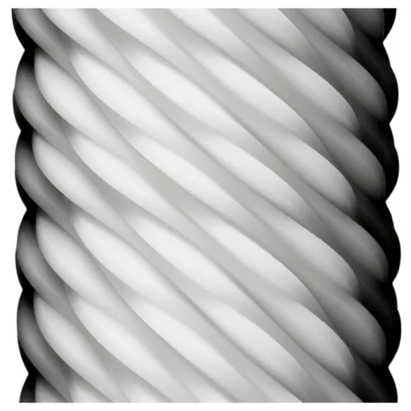 TENGA 3Dx Flow - vågmönstrad masturbator (vit)