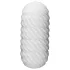 TENGA 3Dx Flow - vågmönstrad masturbator (vit)