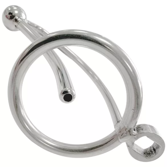 Fetish Collection - penisbur i stål med ihålig urinrörsstav (silver)