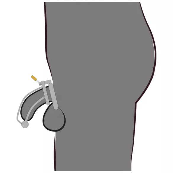 Fetish Collection - penisbur i stål med ihålig urinrörsstav (silver)