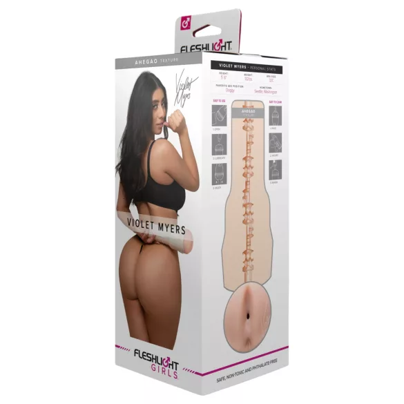 Fleshlight Girls Violet Myers Ahegao - realistisk analmasturbator (hudfärgad)