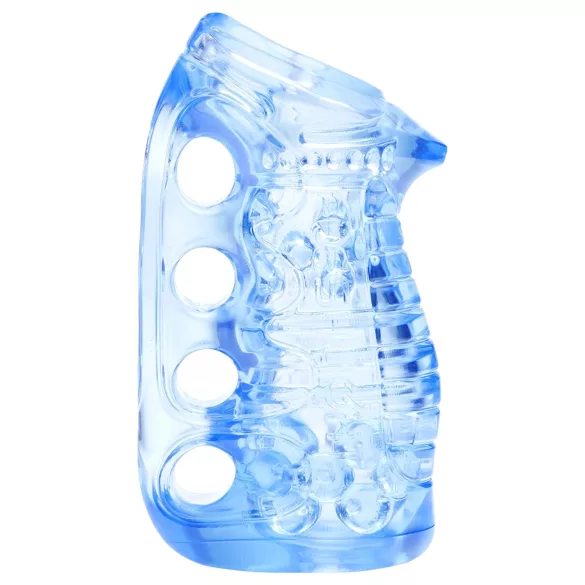 Fleshlight Fleshskins Grip Blue Ice - öppet masturbatorhylsa i båda ändar (blå)