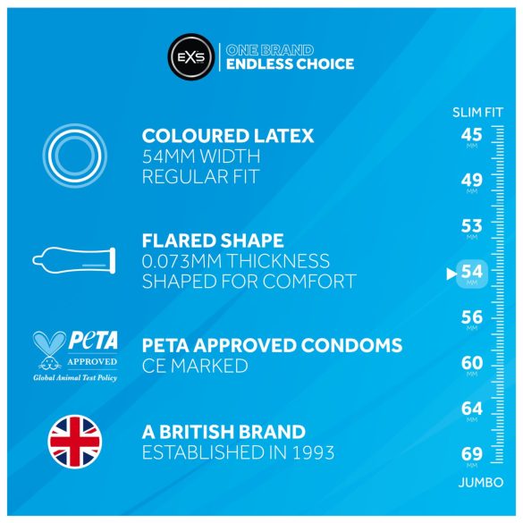 EXS Black - latexkondom - svart - 12 st