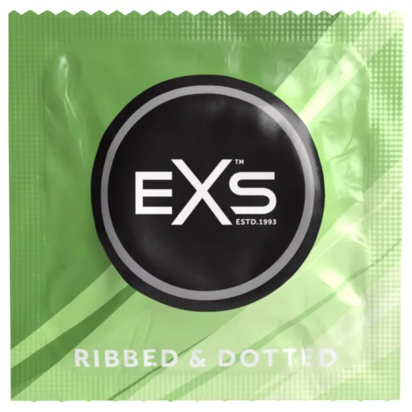 EXS - kondom med räfflor och noppor - 3 st