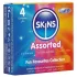 Skins - blandade kondomer - knottriga, naturell, extra tunna (4 st)