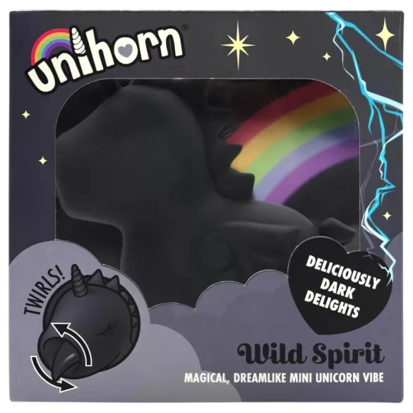Unihorn Wild Spirit - uppladdningsbar klitorisvibrator - svart