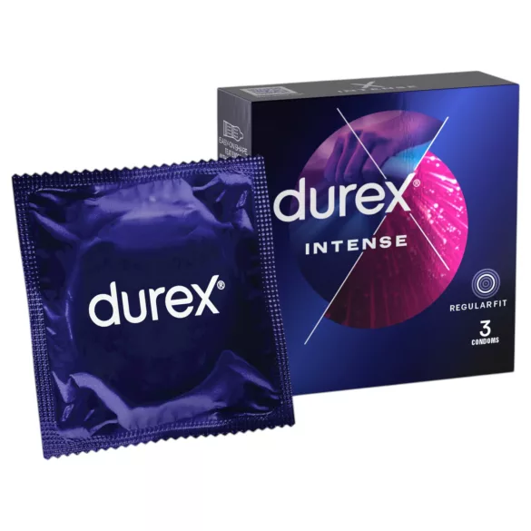 Durex Intense - kondom - ribbad och prickig - 3 st