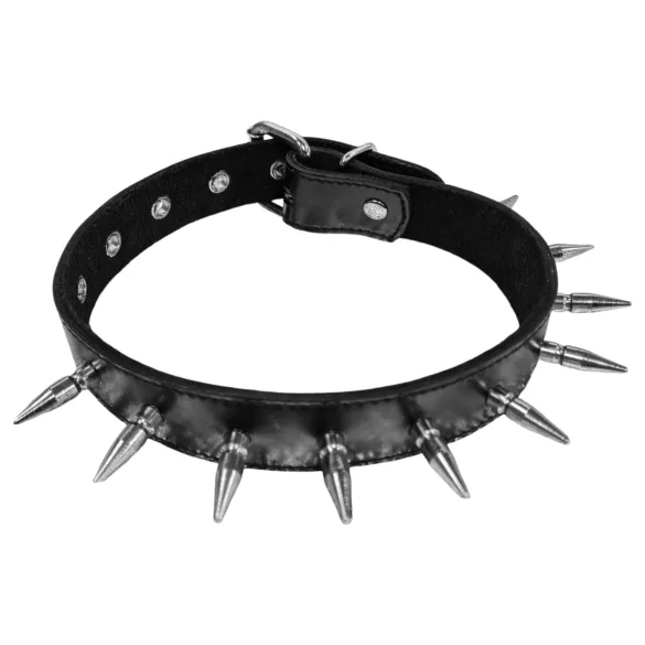 Rouge - läderhalsband med nitar - svart